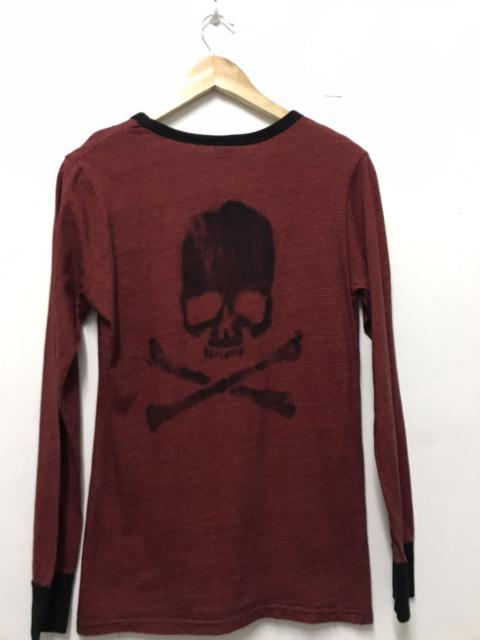 Other Designers ATTACHMENT STRIPPED SKULL DESIGN LONG SLEEVE SHIRT