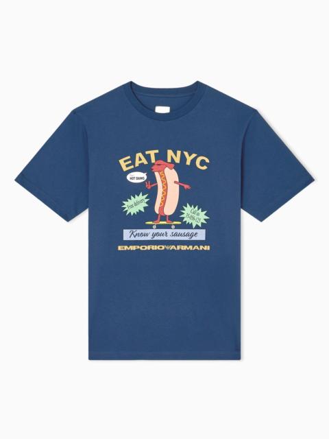 EMPORIO ARMANI NEW YORK CAPSULE COLLECTION EAT NYC PRINT JERSEY T-SHIRT