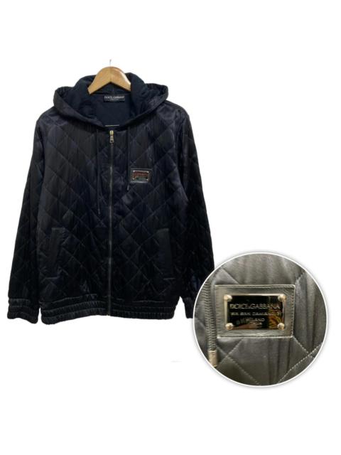 Dolce & Gabbana Dolce & Gabbana D&G Black Quilted Zipper Hoodie Jacket