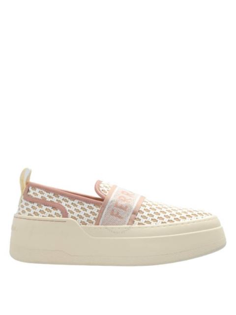 Ferragamo Logo Jacquard Platform Slip On Sneakers