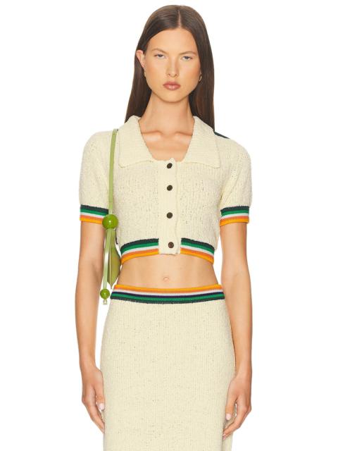 CHRISTOPHER JOHN ROGERS Cropped Polo Top