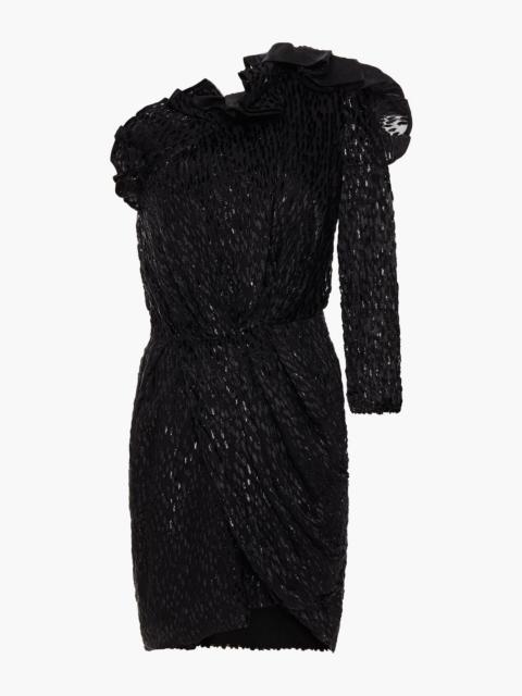 Other Designers Huspel one-shoulder fil coupé chiffon mini dress