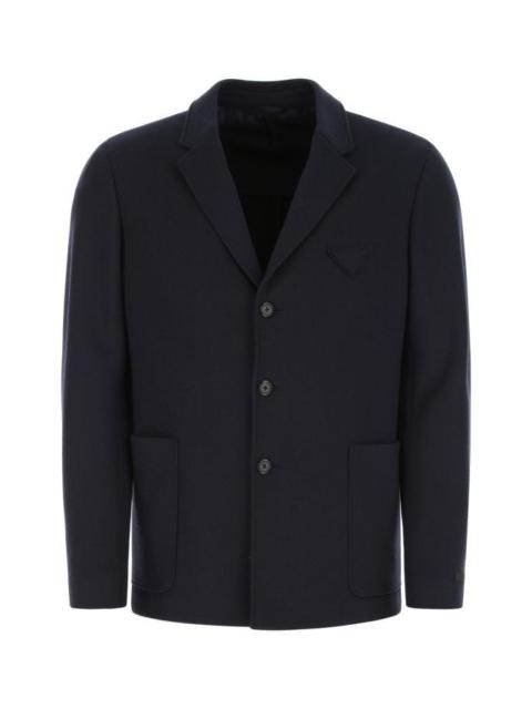 Prada Prada Man Navy Blue Cashmere And Wool Blend Blazer