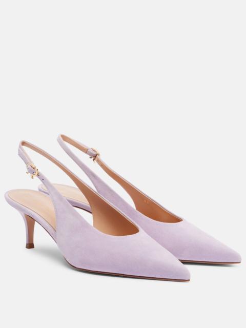 Gianvito Rossi Robbie 55 suede slingback pumps
