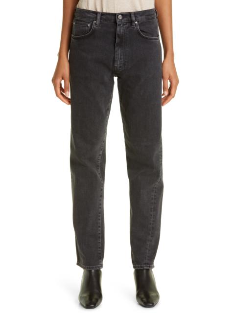 TOTEME TOTEME Twisted Seam High Waist Straight Leg Jeans in Grey Wash at Nordstrom