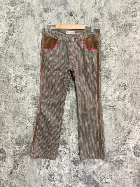 Other Designers Vintage JEAN NASSAUS Striped Flared Leather Pocket Pant