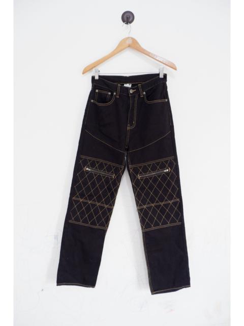 Hysteric Glamour Vintage X-Girl Contrast Stitch Double Knee Jeans