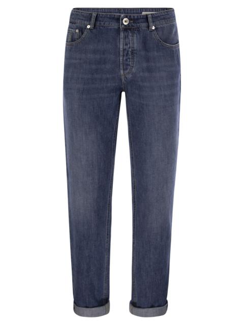 Brunello Cucinelli Brunello Cucinelli Men Five-Pocket Traditional Fit Trousers In Lightweight Denim