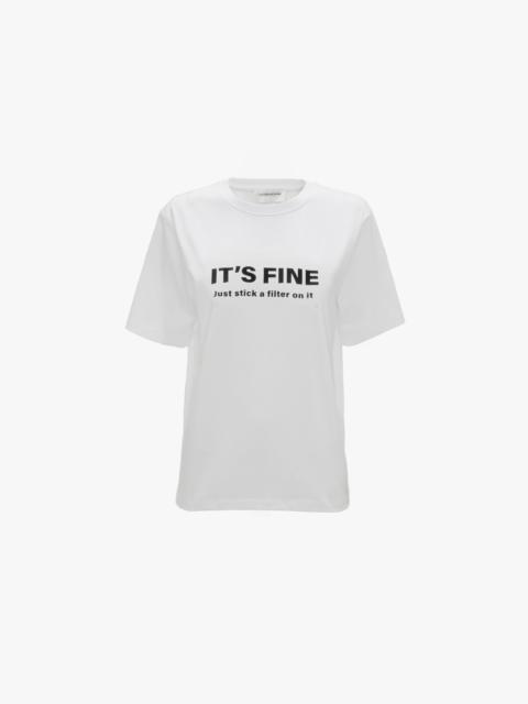 Victoria Beckham Slogan T-Shirt In White Just Stick A Filter On It