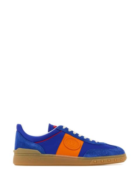 Valentino Valentino Garavani Men Electric Blue Suede And Fabric Upvillage Sneakers