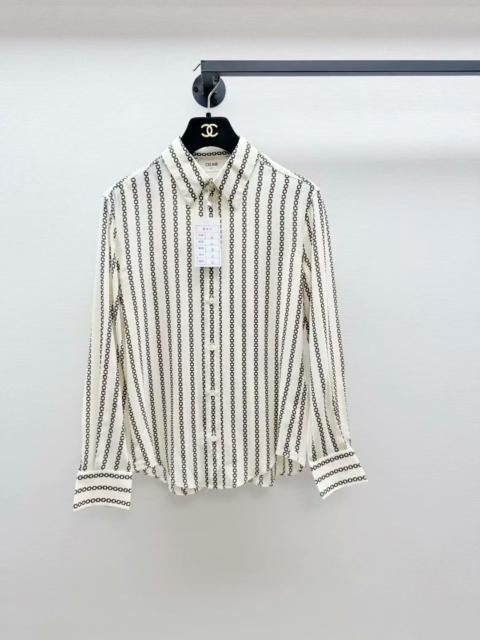 CELINE Celine Striped Long Sleeve Button Up Shirt