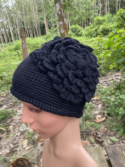 Other Designers Japanese Brand - VINTAGE WOOL KNITTED BEANIE HAT BLACK