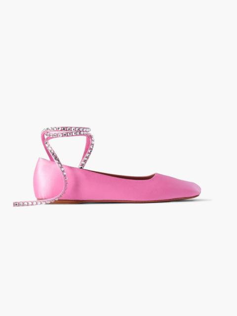 Amina Muaddi Ane crystal-embellished satin ballet flats