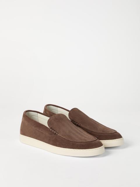 Brunello Cucinelli Chevron-effect suede loafer sneakers