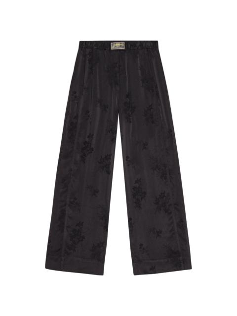 GANNI floral-jacquard trousers