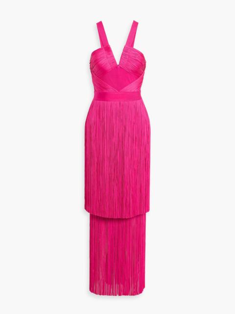 Other Designers Margaret fringed bandage gown