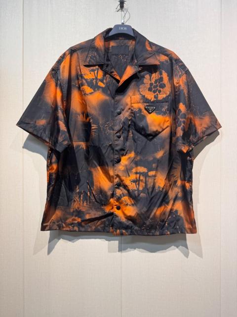 Prada Prada nylon all-over print triangular logo short-sleeved shirt
