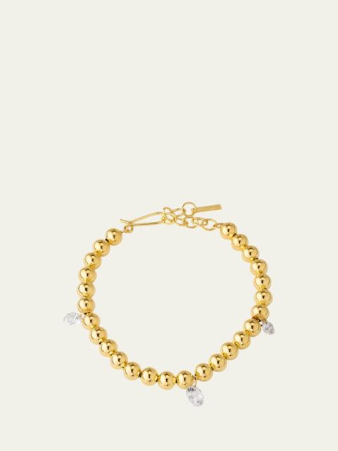 Completedworks 18K Gold Plated Recycled Silver Bracelet with Cubic Zirconia Droplets
