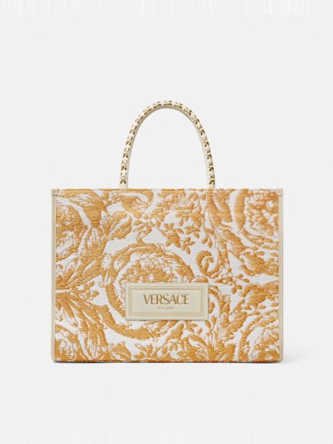 VERSACE Barocco Athena Raffia Medium Tote Bag