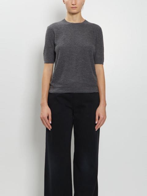 The Row Marika Cashmere Top — Medium Grey Melange