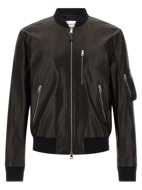 Givenchy Givenchy Men Leather Bomber Jacket