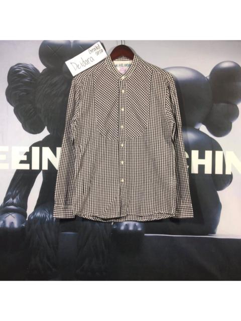 Chinese Collar Gingham Shirt