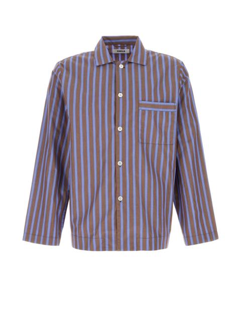 TEKLA Embroidered poplin oversize pyjama shirt