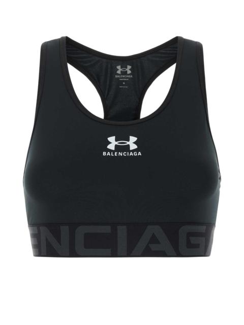 Balenciaga Women Black Tech Jersey Balenciaga X Under Armourâ® Bra