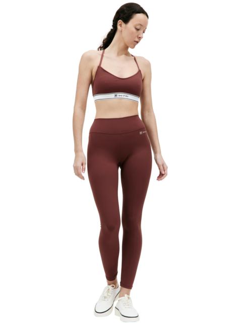Sporty & Rich RUNNER SCRIPT SPORTS BRALETTE (MAROON)