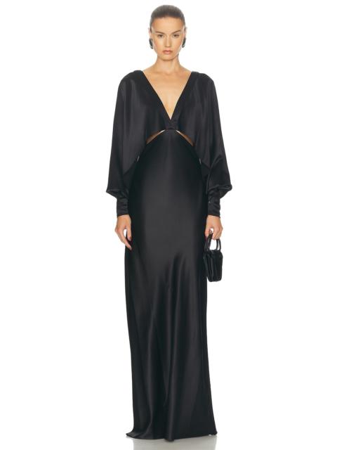 SAINT LAURENT V-neck Long Dress