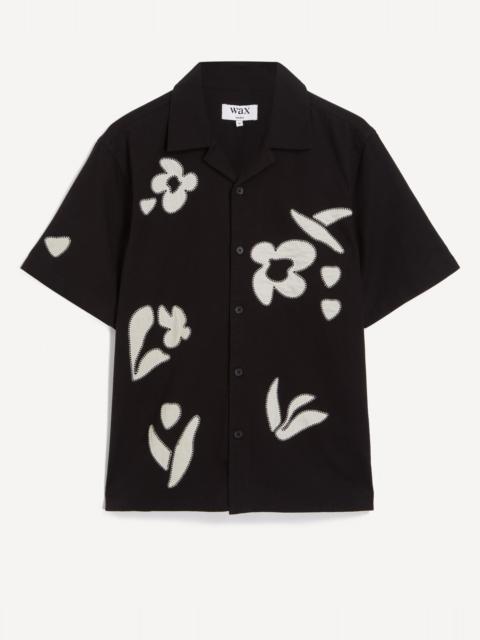 Wax London Didcot Black-Beige Abstract Applique Shirt