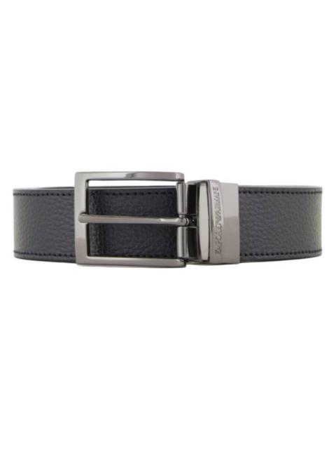 EMPORIO ARMANI Emporio Armani Reversible Palmellato-Leather Belt