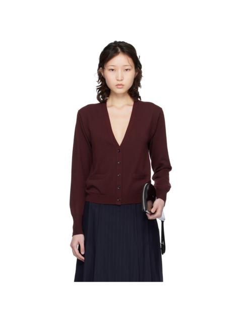 Maison Margiela Burgundy Virgin Wool Cardigan