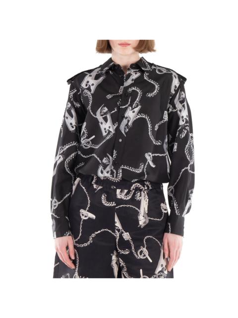 Burberry Burberry Long-Sleeve Knight Hardware Silk Shirt