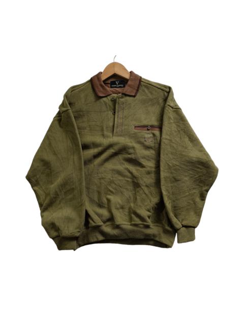 Other Designers Vintage Claudio Valentino Sweatshirt With Collar Neck