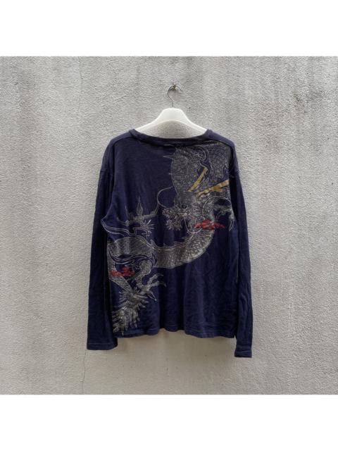 Other Designers Japanese Brand - Japanese dragon sukajan long sleeve tshirt