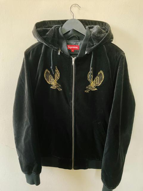 Supreme Supreme Eagle Velvet Hooded Bomber Black