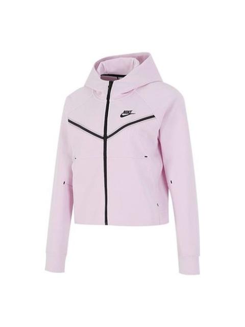 (WMNS) Nike Logo Printing Hooded Jacket Pink CW4299-695