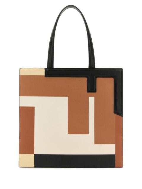 Fendi Woman Multicolor Leather Medium Flip Shopping Bag