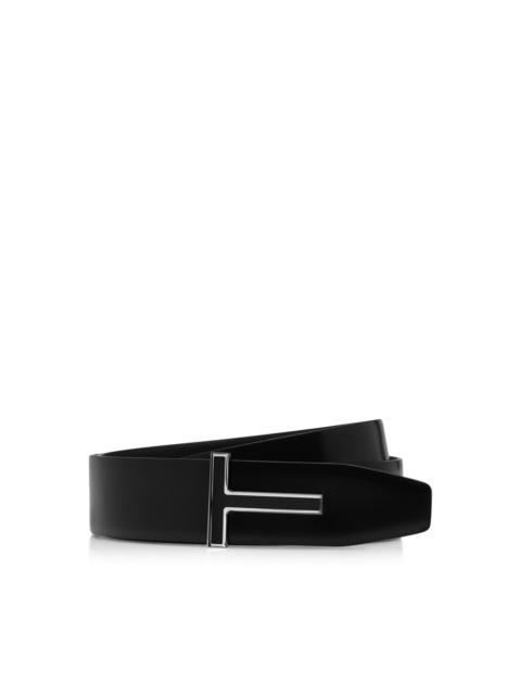TOM FORD SMOOTH LEATHER ENAMEL BUCKLE T BELT