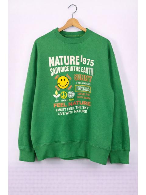 Other Designers Japanese Brand - Homeboys Nature 1975 Green Graphic Smiley Peace Earth