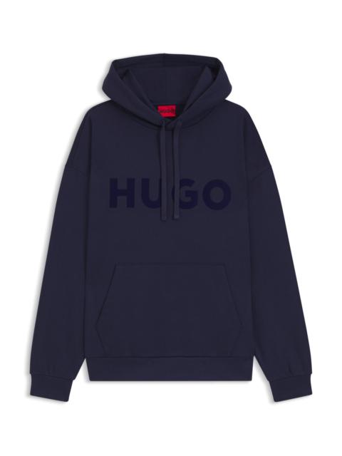 HUGO OVERSIZE-FIT HOODIE IN COTTON TERRY WITH TONAL LOGO