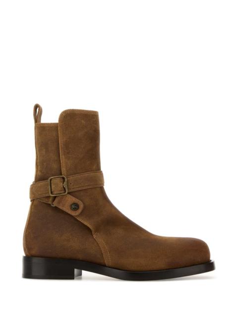 Burberry Burberry Men Camel Suede Ledges Ankle Boots