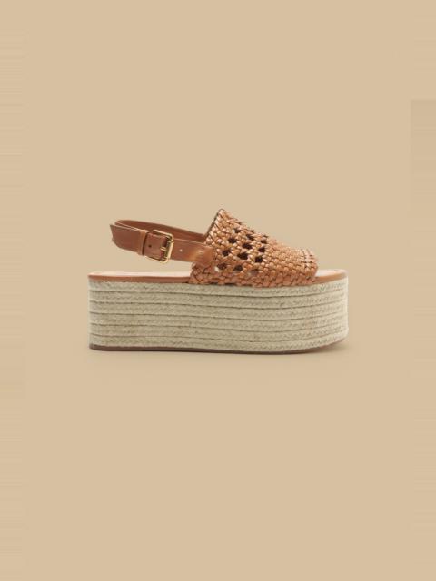 FARM RIO Tan Woven Flatform Sandal