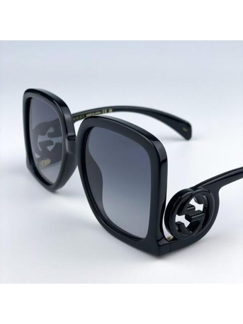 GUCCI NEW Gucci GG1326S 001 Black Grey Gradient Oversized Square Women Sunglasses