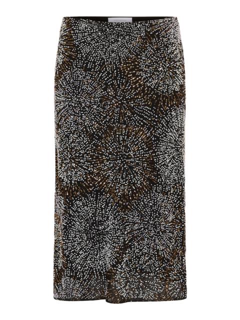rabanne Sequined Crepe Midi Skirt multi