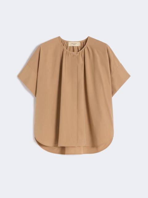 WEEKEND Max Mara Cotton poplin crew-neck shirt - TOBACCO