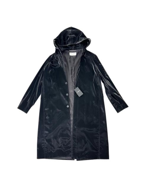 SAINT LAURENT Saint Laurent Shiny Hooded Coat in Medium