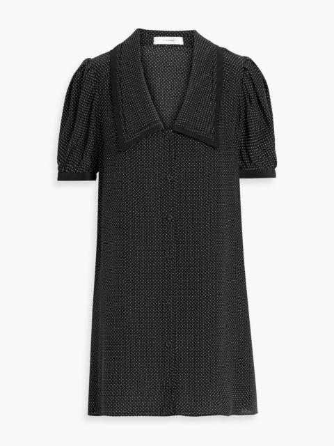 FRAME The Sailor polka-dot silk crepe de chine mini dress