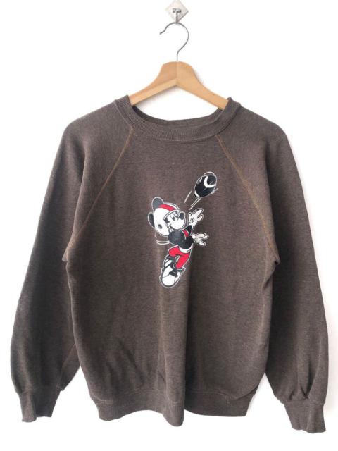 Other Designers Vintage 90s Mickey Mouse Football Brown Sweatshirt Travis